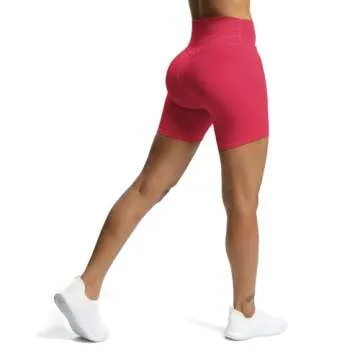 Aoxjox Trinity Workout Biker Shorts for Women Tummy Control High Waisted Exercise Athletic Gym Running Yoga Short 6" (Love Potion, Medium)