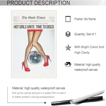 Generic Fashion Trend Female Red High Heels Wall Art Sexiness Of Women Silk Stockings Mirrorball Pos...