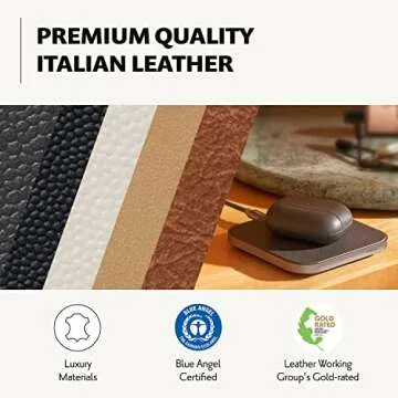 COURANT Catch:1 Classics - Italian Leather Wireless Charging Pad - Compatible with iPhone 16, 15, 14, 13, 12, 11, X, Samsung Galaxy S23, S22, S21, S20, Note, AirPods, AirPods Pro (Black)
