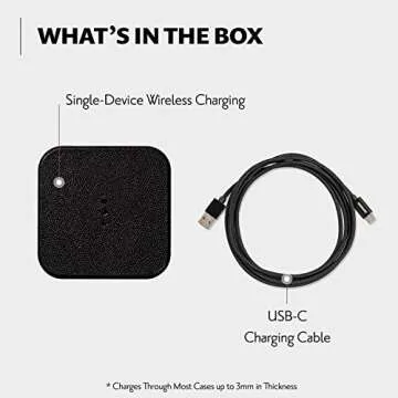 COURANT Catch:1 Classics - Italian Leather Wireless Charging Pad - Compatible with iPhone 16, 15, 14, 13, 12, 11, X, Samsung Galaxy S23, S22, S21, S20, Note, AirPods, AirPods Pro (Black)