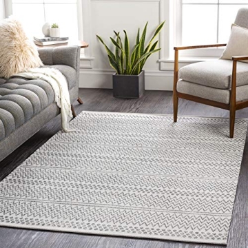 Stylish Mark&Day Aarau Silver Gray Area Rug 8x10