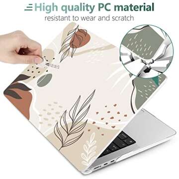 DONGKE Compatible with MacBook Air 13.6 inch Case 2022 2023 2024 Release A2681 M2 A3113 M3 Chip with Touch ID, Plastic Hard Shell Case & Keyboard Cover & Screen Protector, Abstract Art
