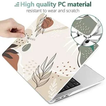 DONGKE Compatible with MacBook Air 13.6 inch Case 2022 2023 2024 Release A2681 M2 A3113 M3 Chip with Touch ID, Plastic Hard Shell Case & Keyboard Cover & Screen Protector, Abstract Art