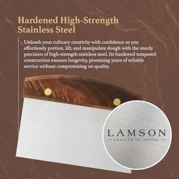 Lamson 3" x 6" Dough (Bench) Scraper with Walnut Handle