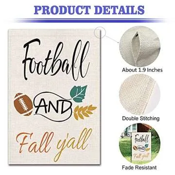Football and Fall Y'all Garden Flag – Durable Double-Sided Decor