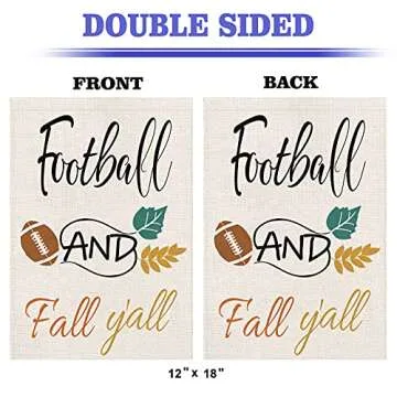 Football and Fall Y'all Garden Flag – Durable Double-Sided Decor