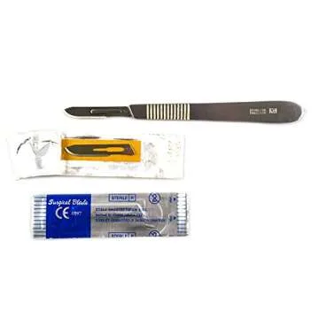 Scalpel Blades #10 Includes #3 Metal Handle – Suitable for Dermaplaning, Crafts, Medical/Surgical Instruments/Equipment Pack of 10