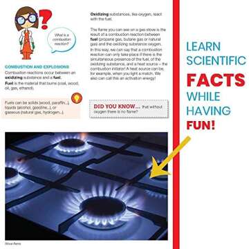 hand2mind Combustion Science Kits for Kids 8-12, Kids Science Kit with Fact-Filled Guide, Lava Lamp, Rocket Balloon, and Birthday Cake Sparklers, STEM Toys, 25 Science Experiments