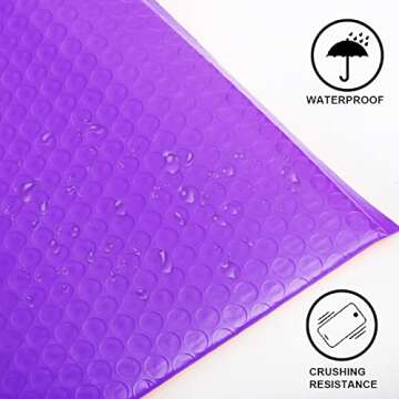 Nicunom 100 Pack Poly Bubble Mailers 6x10 Inch Self Seal Padded Envelopes Waterproof Shipping Envelopes, Purple