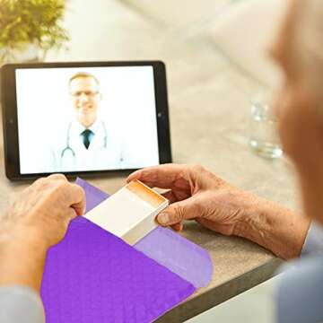 Nicunom 100 Pack Poly Bubble Mailers 6x10 Inch Self Seal Padded Envelopes Waterproof Shipping Envelopes, Purple