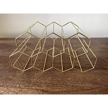 Stunning Gold Wine Rack - Holds 9 Bottles, No Assembly