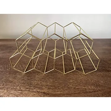 Stunning Gold Wine Rack - Holds 9 Bottles, No Assembly