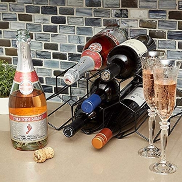 Stunning Gold Wine Rack - Holds 9 Bottles, No Assembly