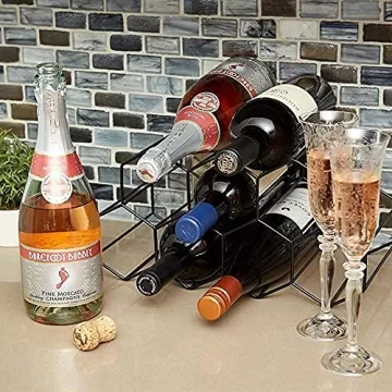 Stunning Gold Wine Rack - Holds 9 Bottles, No Assembly