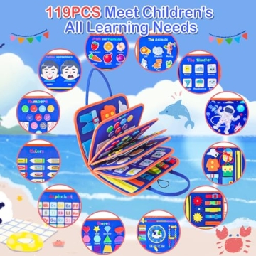 BESNEL Busy Board for Toddlers 1-4 for Learning Activities