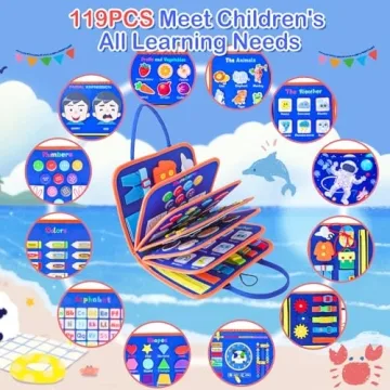 BESNEL Busy Board for Toddlers 1-4 for Learning Activities