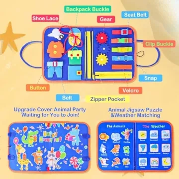 BESNEL Busy Board for Toddlers 1-4 for Learning Activities