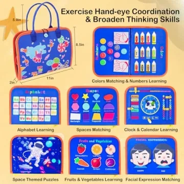 BESNEL Busy Board for Toddlers 1-4 for Learning Activities