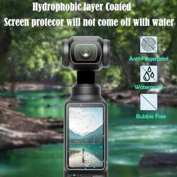 PCTC 6Packs Screen Protector for DJI Osmo Pocket 3, 9H Hardness Tempered Glass + Lens Protector for DJI Pocket 3 Accessories, Anti-Scrach Anti-Fingerprint Anti-Bubble