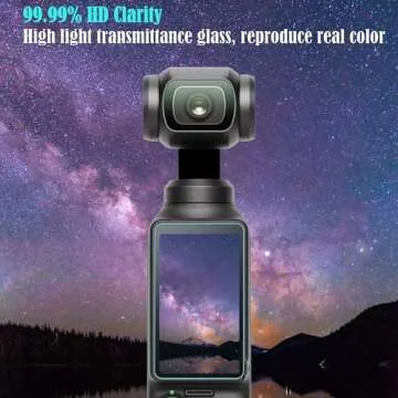 PCTC 6Packs Screen Protector for DJI Osmo Pocket 3, 9H Hardness Tempered Glass + Lens Protector for DJI Pocket 3 Accessories, Anti-Scrach Anti-Fingerprint Anti-Bubble