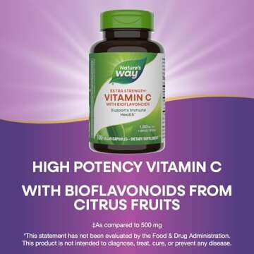 Nature’s Way Extra Strength Vitamin C with Bioflavonoids 100 Vegan Capsules