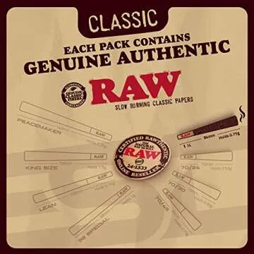 RAW Classic 1-1/4 Slow Burning Pre-Rolled Cones - 50 Pack and Cone Loader - Bundle