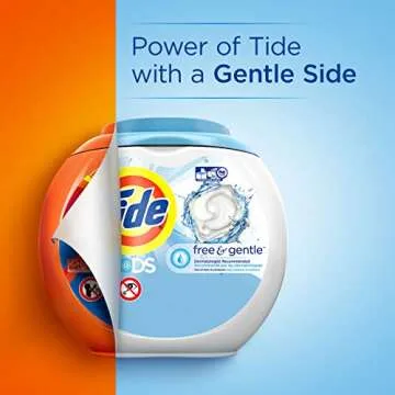 Tide PODS Free & Gentle, Liquid Laundry Detergent Pacs, 72 count