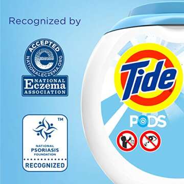Tide PODS Free & Gentle, Liquid Laundry Detergent Pacs, 72 count