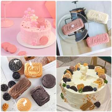 nklbio Biscuit Silicone Molds Cookies Chocolate Candy Fondant Molds Can Be Used for Cake Decorating Cupcake Toppers Cookies Butter Floral Paste Dough Plaster Resin Clay