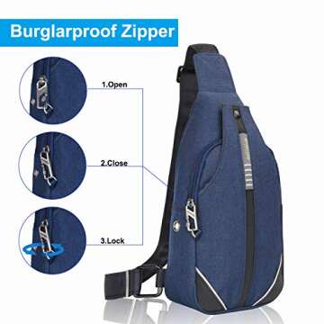 WATERFLY Small Crossbody Sling Backpack Anti Theft Backpack for Traveling Chest Shoulder Bag