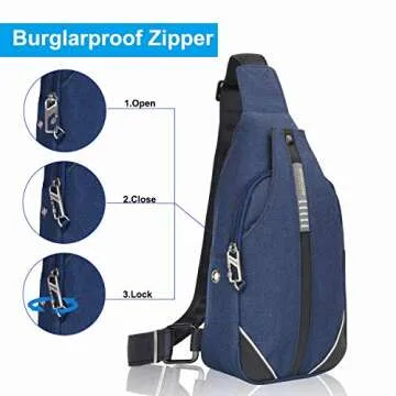 WATERFLY Small Crossbody Sling Backpack Anti Theft Backpack for Traveling Chest Shoulder Bag