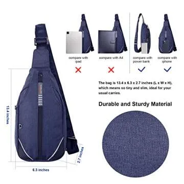 WATERFLY Small Crossbody Sling Backpack Anti Theft Backpack for Traveling Chest Shoulder Bag