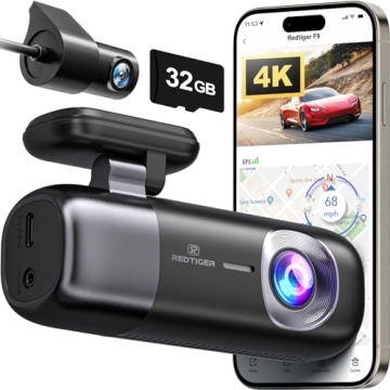 REDTIGER F9 Dash Cam - 4K & 1080P with Dual Cameras