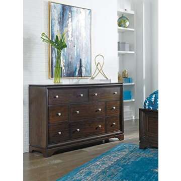 Signature Design by Ashley Dinorah Hand Painted Abstract Canvas Wall Art, 35 x 47, Blue & Gold