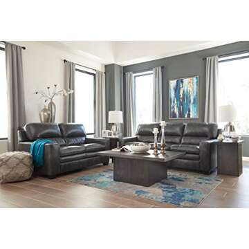 Signature Design by Ashley Dinorah Hand Painted Abstract Canvas Wall Art, 35 x 47, Blue & Gold