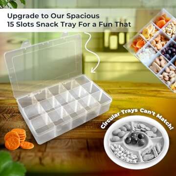 Skywin Snack Tray - Square Fun & Functional Snack Containers - Travel-Friendly, Easy to Use & Clean ...
