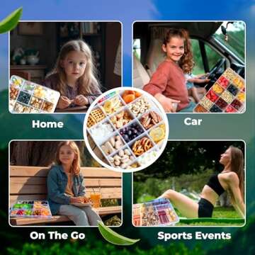 Skywin Snack Tray - Square Fun & Functional Snack Containers - Travel-Friendly, Easy to Use & Clean Snack Box, Encourages Healthy Eating (Clear) (15 Slot)