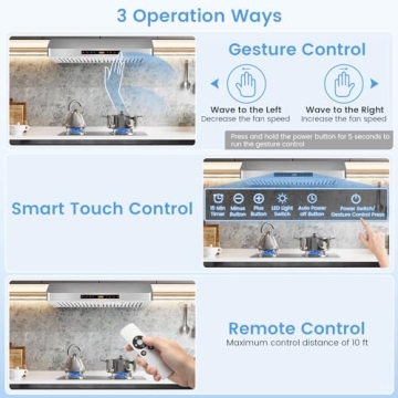 ARLIME 30" Range Hood with Smart Controls & Filters