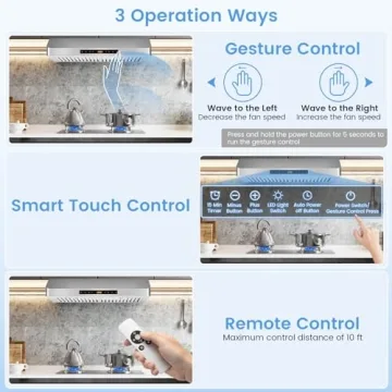 ARLIME 30" Range Hood with Smart Controls & Filters