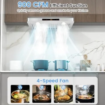 ARLIME 30" Range Hood with Smart Controls & Filters