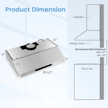 ARLIME 30" Range Hood with Smart Controls & Filters