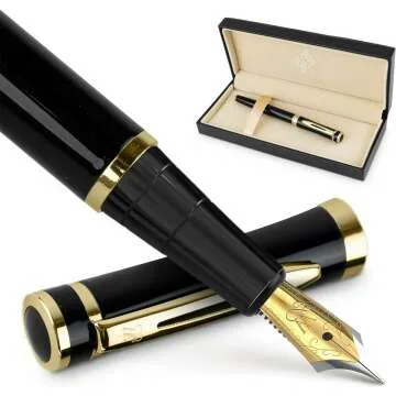 Luxurious Fountain Pen Set with 18K Nib & Ink Refills