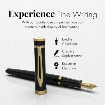 Luxurious Fountain Pen Set with 18K Nib & Ink Refills
