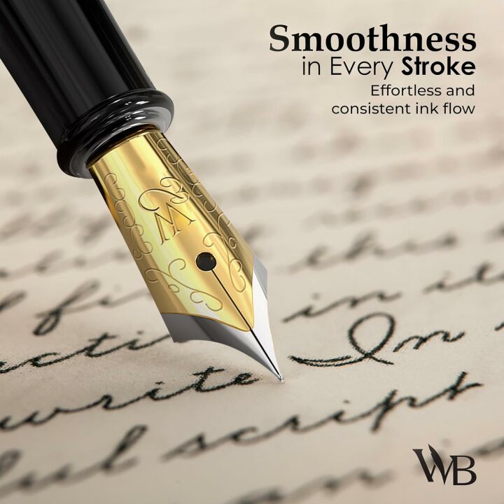 Luxurious Fountain Pen Set with 18K Nib & Ink Refills