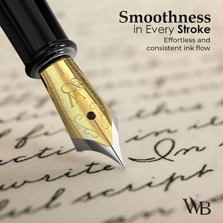Luxurious Fountain Pen Set with 18K Nib & Ink Refills