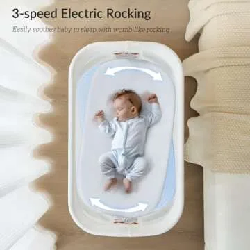 VaVaSoo Electric Bassinet with 3 Rocking Speeds and Music