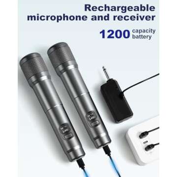 FOLTUSYMY Wireless Microphone for Karaoke & Events