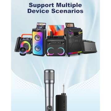 FOLTUSYMY Wireless Microphone for Karaoke & Events