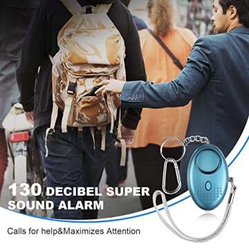 16 Pack Safe Sound Personal Alarm, Emergency Personal Safety Alarm Devices 130 dB Security Keychain with LED Light Buckle Key Chain for Women Self Defense, Elderly, 16 Color