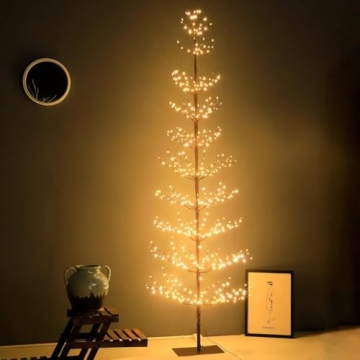 Snokip 7FT LED Warm Tree for Indoor Outdoor Holiday Decor